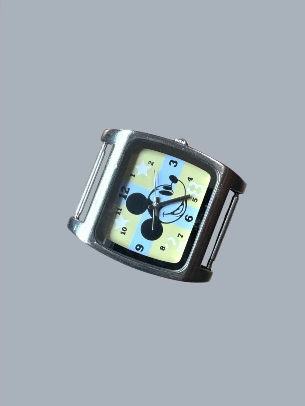 Vintage Disney Store Mickey Mouse Square Watch Japan Movement Stainless Steel No